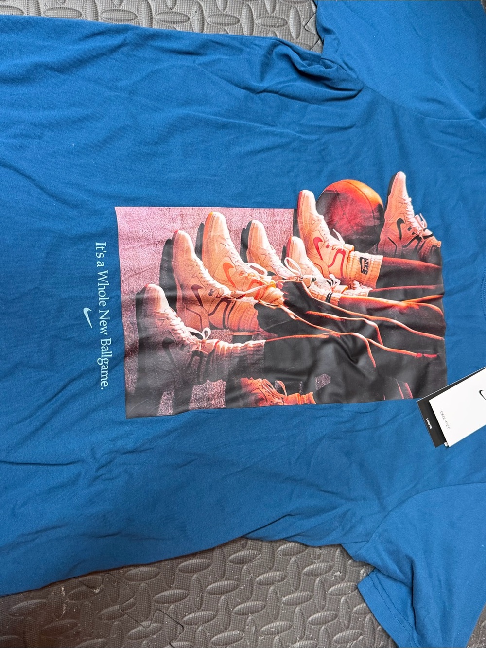Nike Dri-FIT Teal Blue Logo Athletic Tee